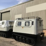 Ex Army Hagglunds BV206 Soft Top All Terrain Vehicle (ATV) Fitted with a Rear Personnel Carrier Body Ex Army Hagglunds BV206 Soft Top All Terrain Vehicle (ATV) Fitted with a Rear Personnel Carrier Body